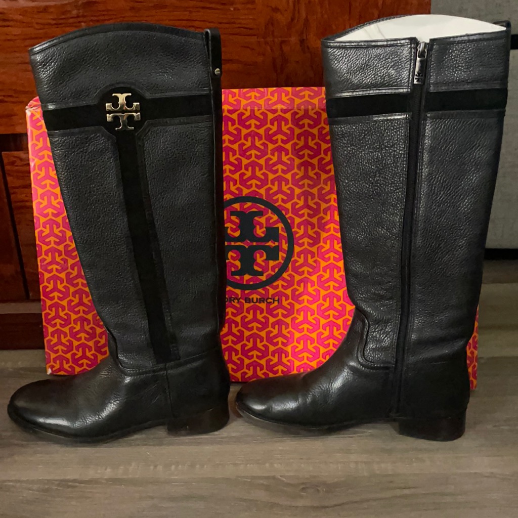 Tory Burch Alaina 30mm Boot Tumbled Leather Suede